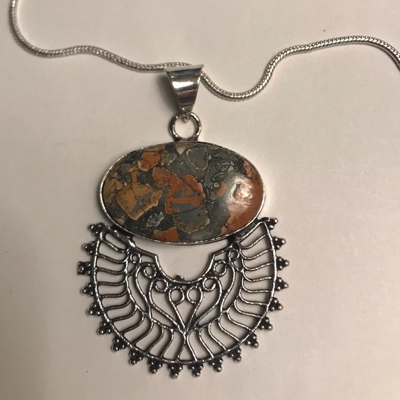 Maligano Jasper 925 Sterling Silver Necklace - Picture 1 of 3